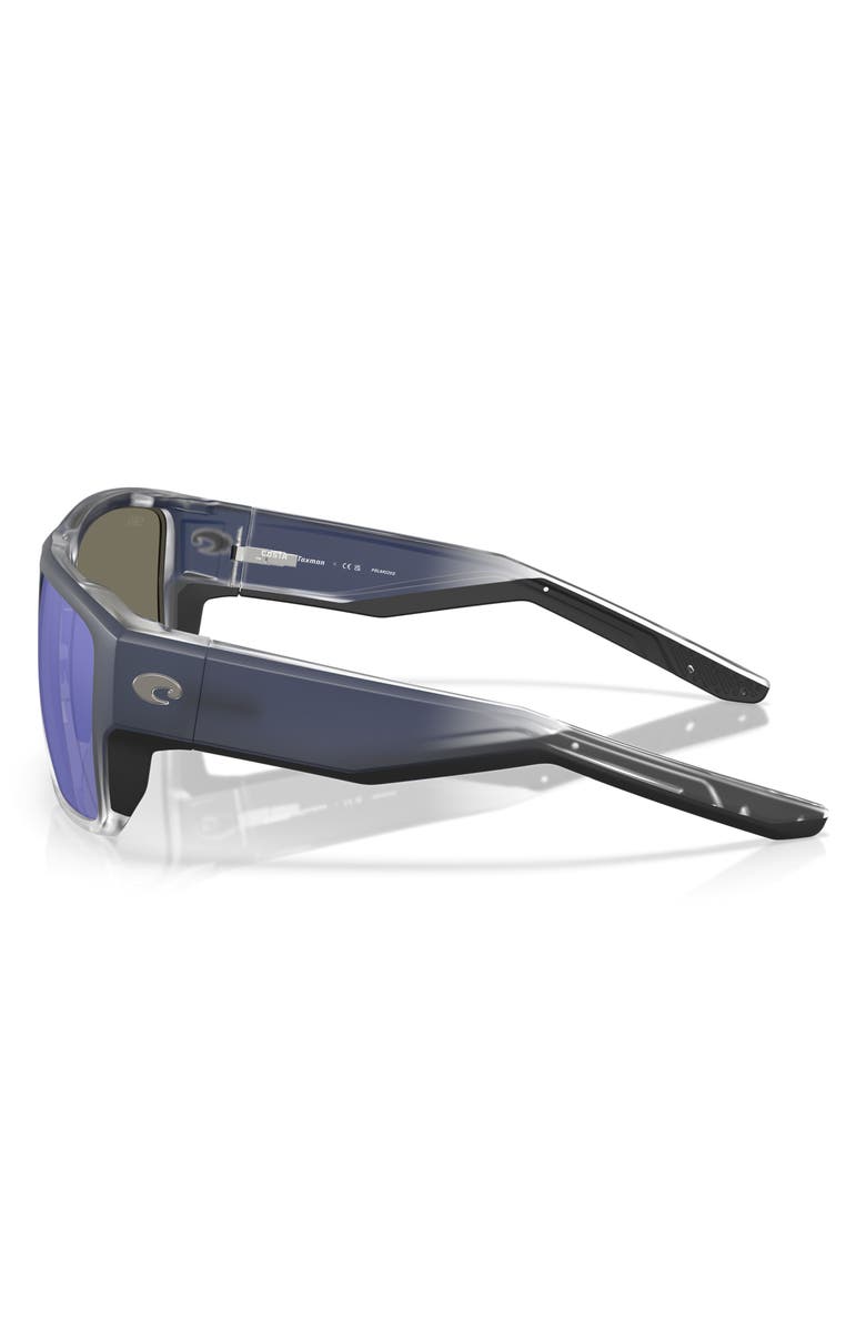 Costa Del Mar Taxman 59mm Polarized Rectangular Sunglasses, Alternate, color, Deep Blue Fade / Blue 580G