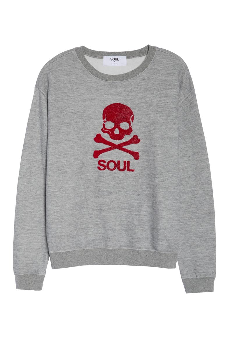 Skull Graphic Sweatshirt, Alternate, color, GREY