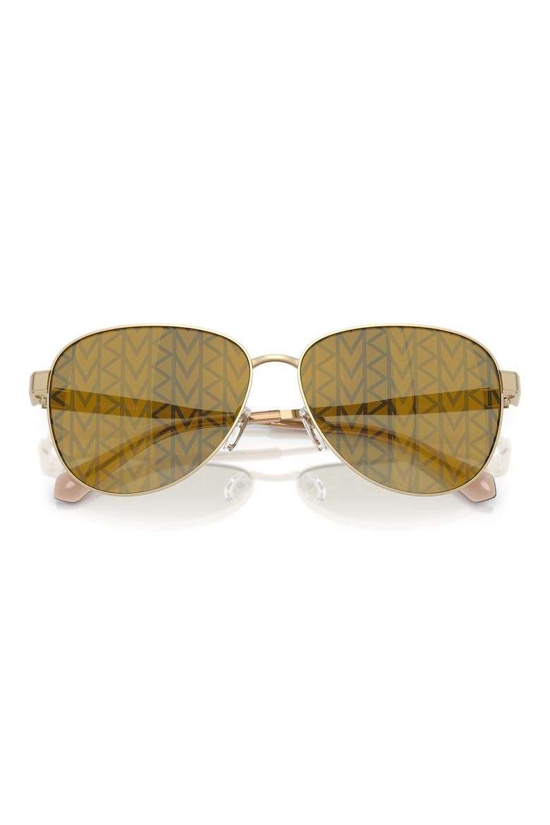 61mm Biarritz Pilot Sunglasses, Alternate, color, GOLD / DARK BROWN MONO