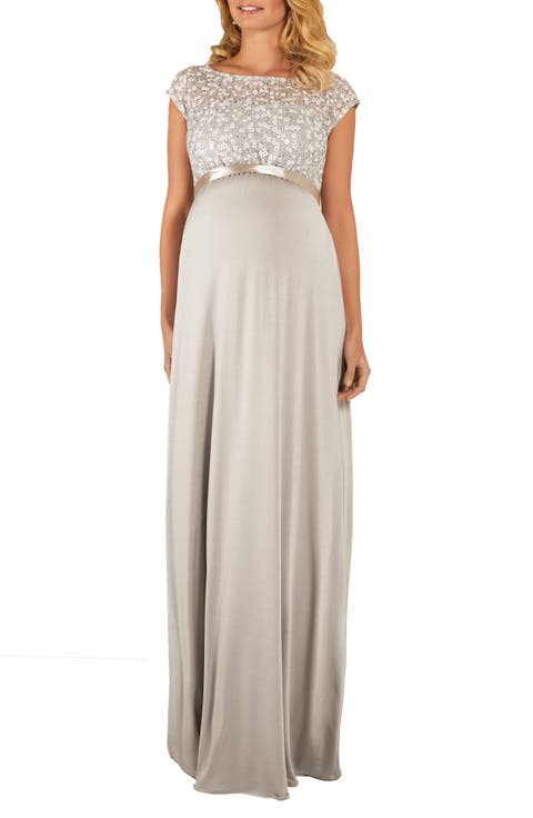 Mia Lace & Jersey Maternity Gown