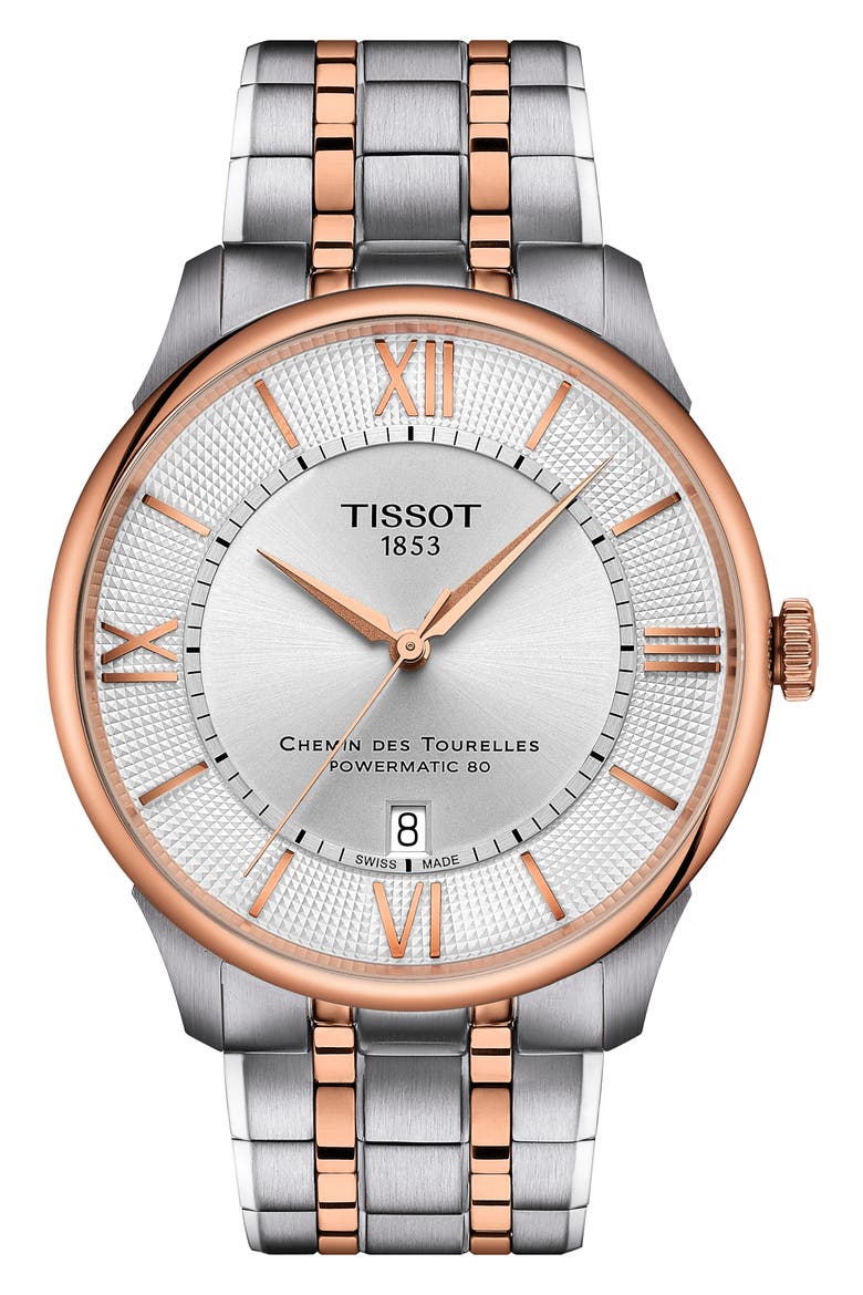 Chemin des Tourelles Powermatic 80 Bracelet Watch, 42mm, Main, color, SILVER