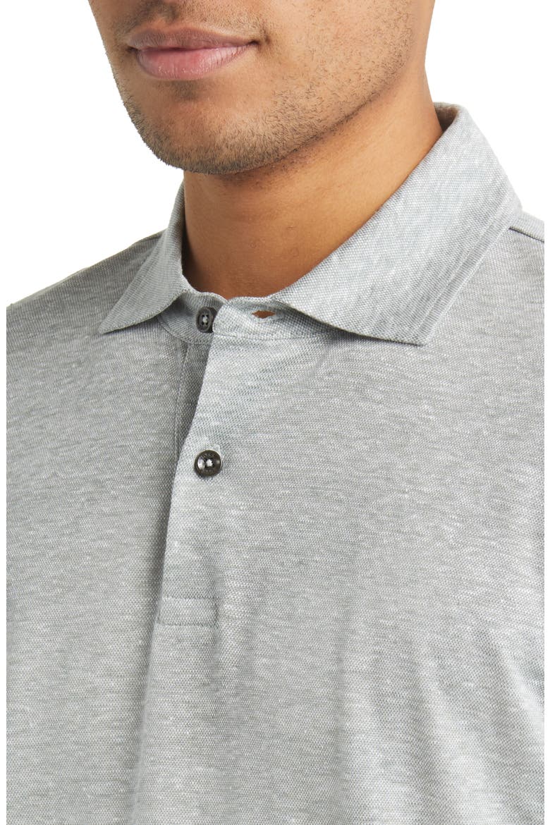 Press Heathered Linen Piqué Polo, Alternate, color, OPEN GREEN