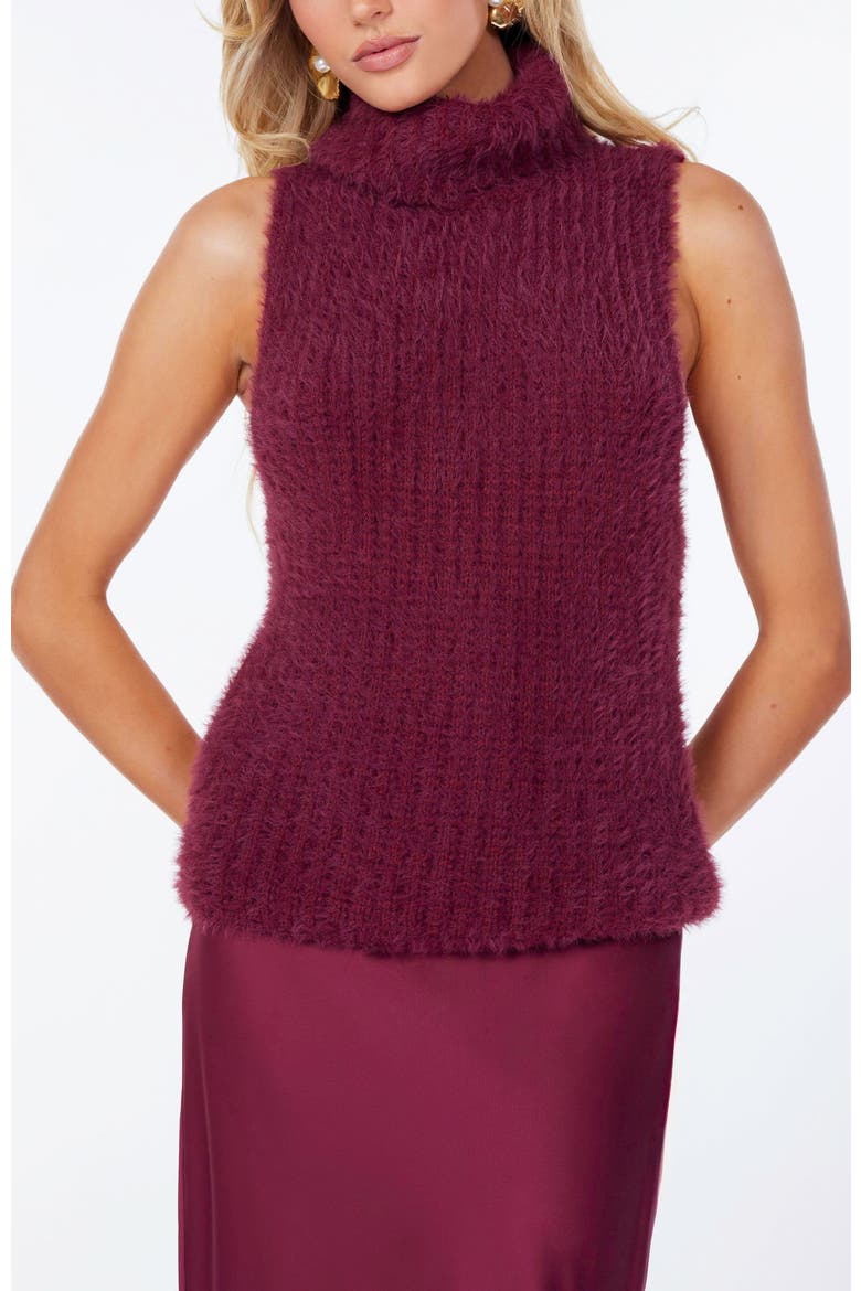 Colette Sleeveless Turtleneck, Main, color, Scarlette