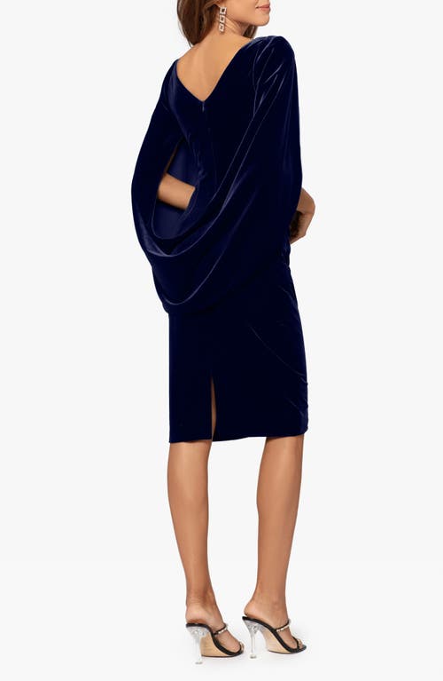 Betsy & Adam Capelet Velvet Sheath Dress In Black