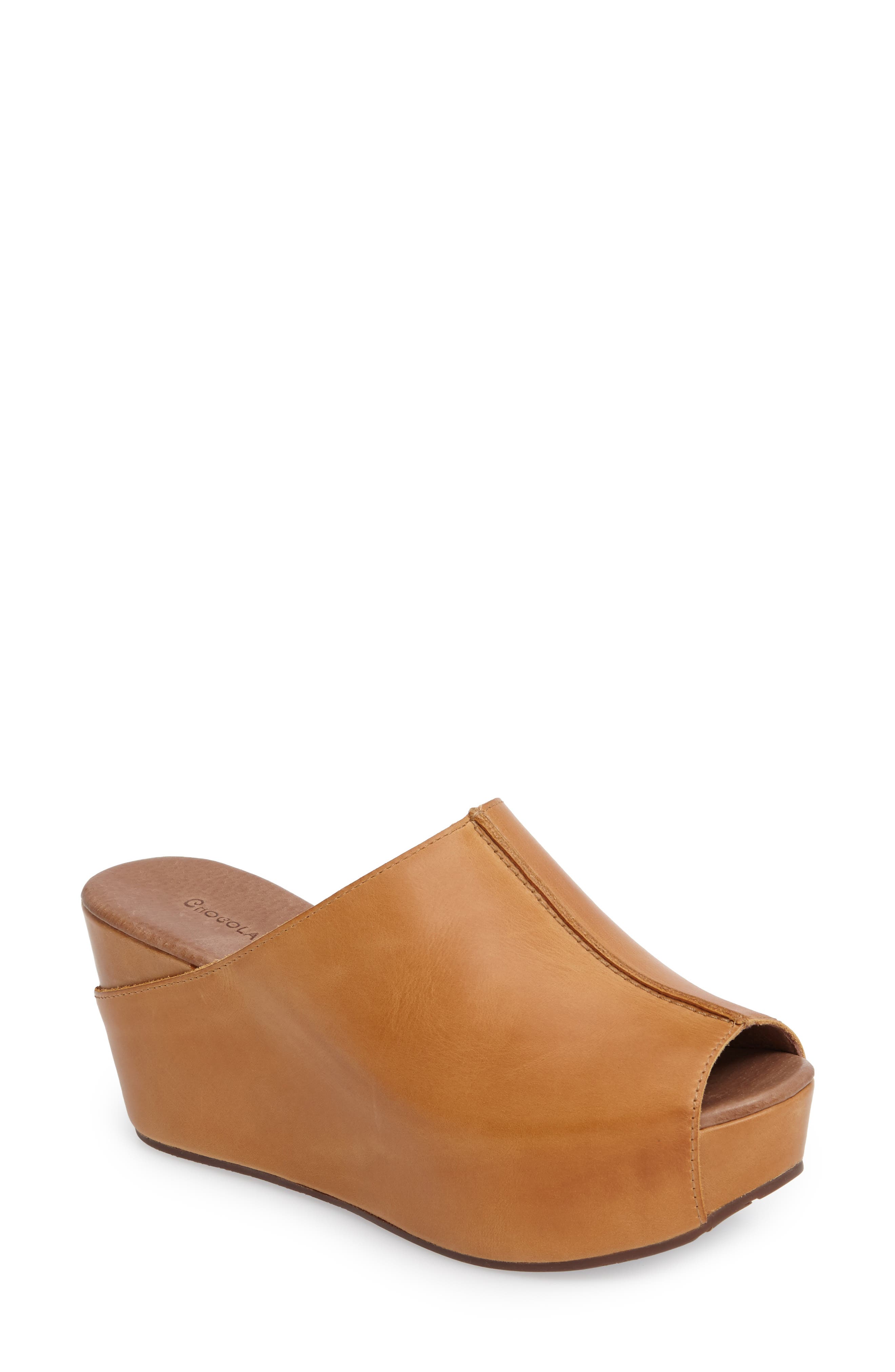Wynn Peep Toe Mule, Main, color, CAMEL LEATHER