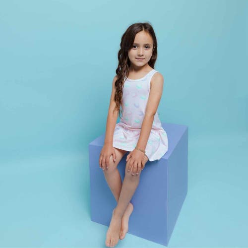 Norani Kids Organic Drop Waist Dress With Matching Biker Shorts In Macarons
