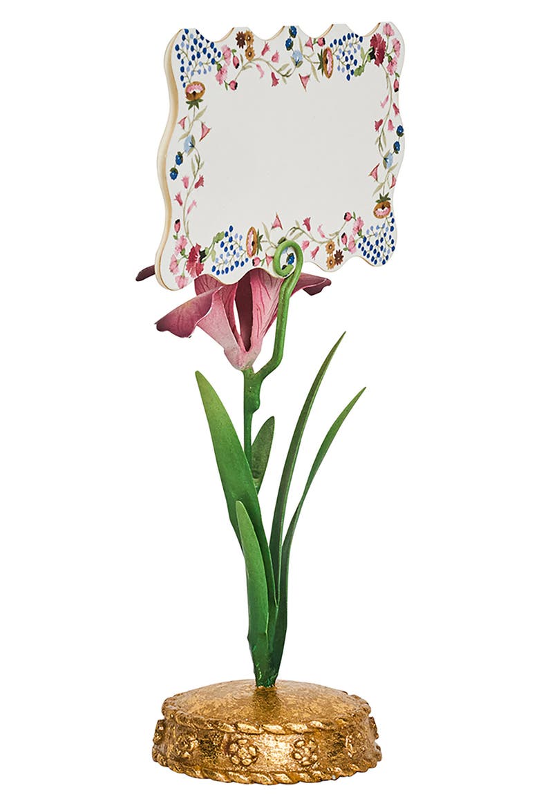 Meadow Walk Iris Place Card Holder, Alternate, color, PINK