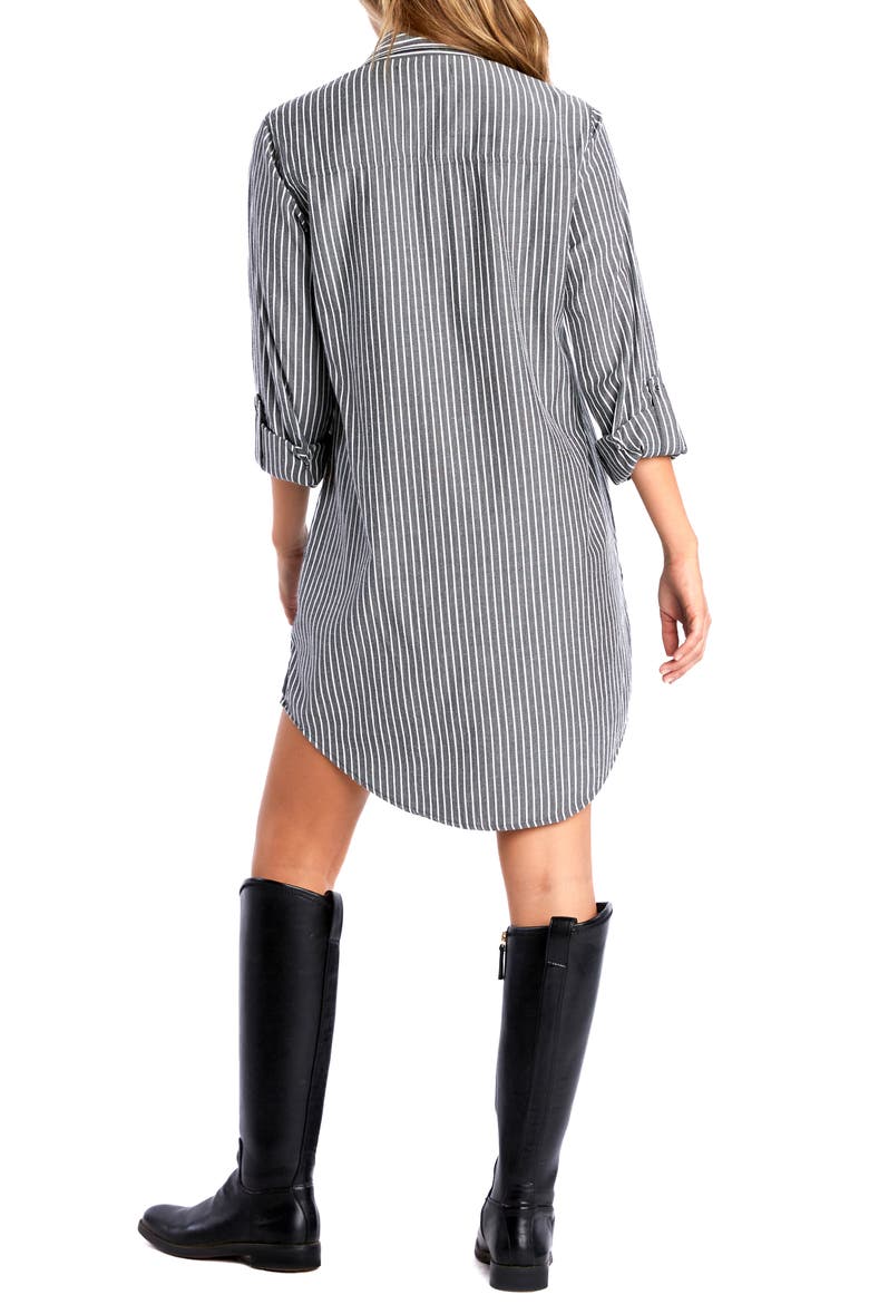 Jenifer Linen Blend Shirtdress, Alternate, color, SMOKE STRIPES