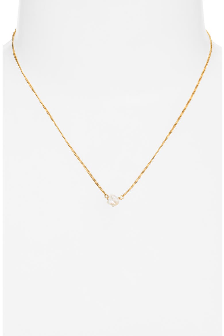 Keishi Pearl Drop Necklace, Alternate, color, GOLD