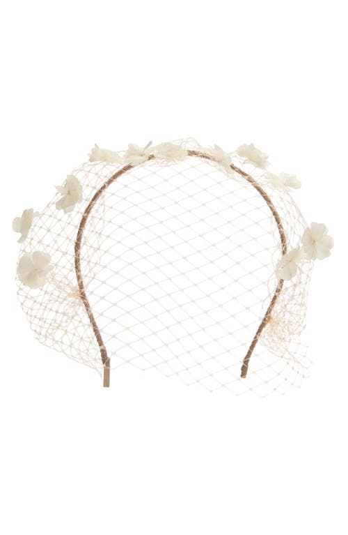 Gigi Burris Millinery Grace Floral Silk Veil In Natural/ivory