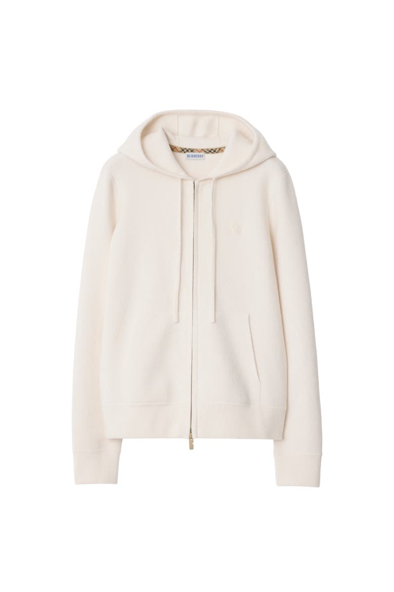 Cashmere Blend Zip Hoodie, Alternate, color, Chalk white