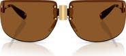 Tory Burch 75mm Semi Rimless Pillow Sunglasses
