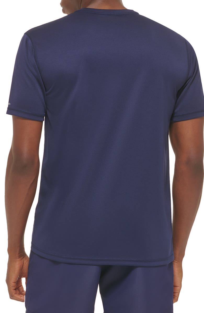 Calvin Klein Monogram Short Sleeve UPF 40+ Rashguard, Alternate, color, Navy