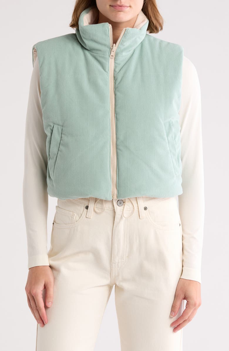 Thread & Supply Reversible Crop Corduroy Vest, Alternate, color, 