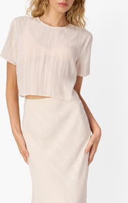 CAMI NYC Josey Jacquard Stripe Semisheer Top