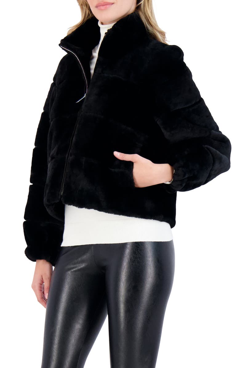 GORSKI Genuine Shearling Horizontal Zip Jacket, Alternate, color, Black