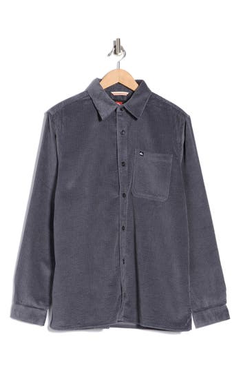 Quiksilver Bubble Cotton Corduroy Shirt Jacket In Gray