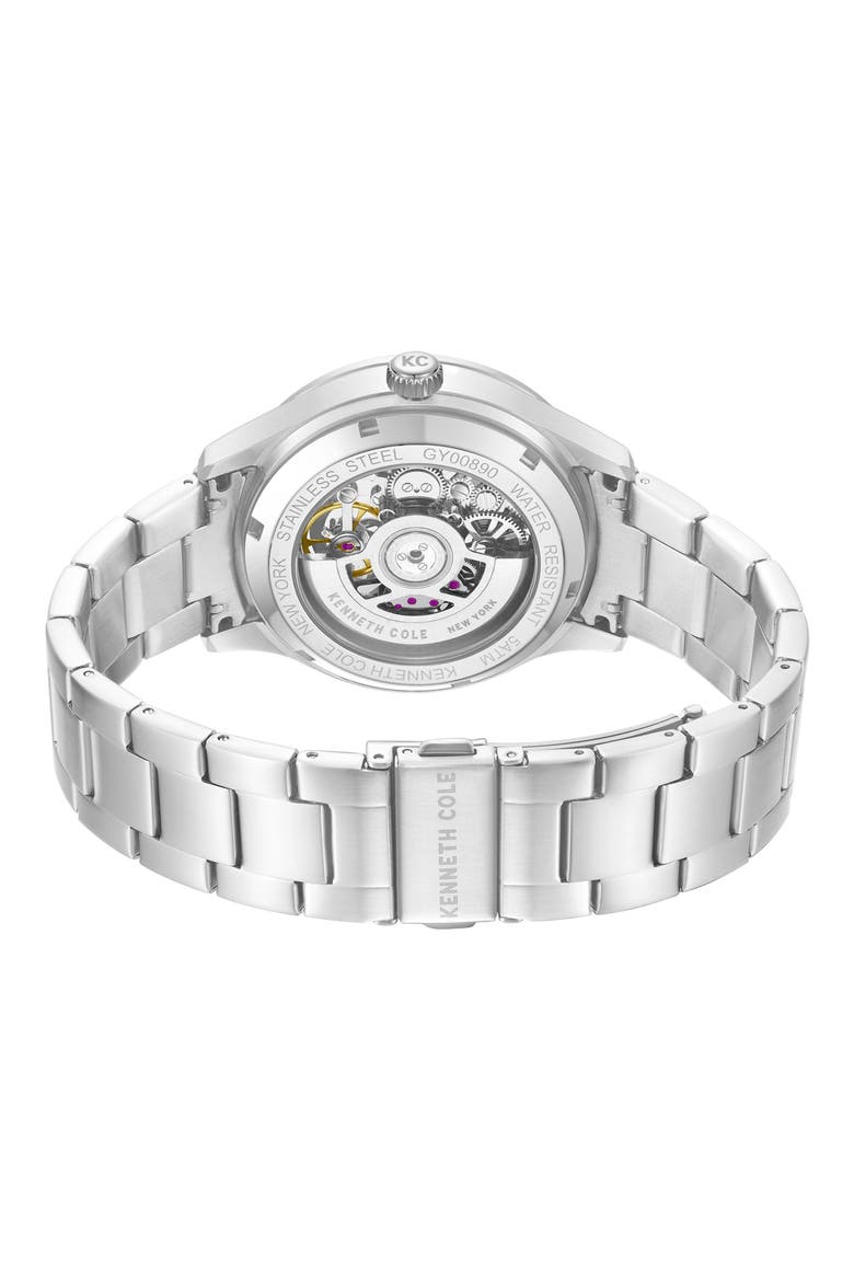 The Thompson Skeleton Automatic Bracelet Watch, 43.5mm, Alternate, color, SILVER