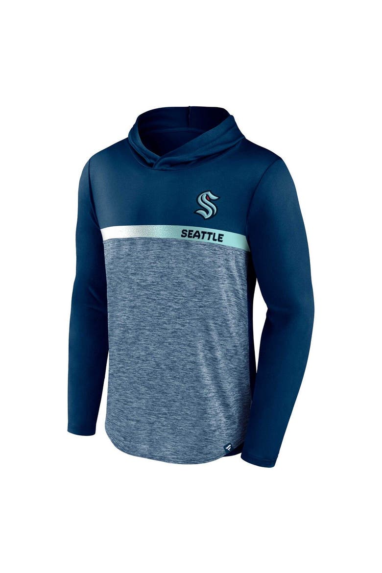 Men's Fanatics Branded Deep Sea Blue Seattle Kraken Podium Defender Pullover Hoodie, Alternate, color, Navy