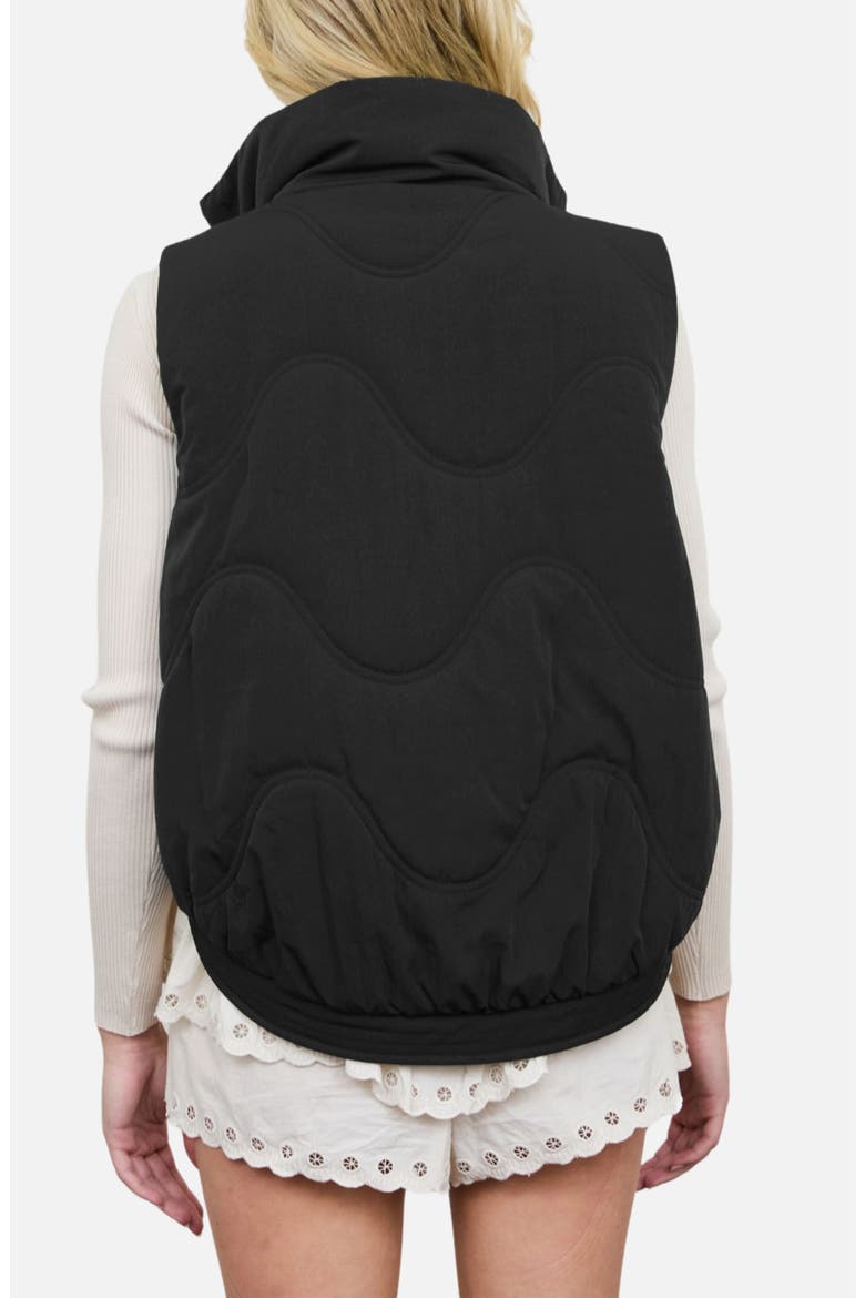 Wave Quilted Vest, Alternate, color, BLACK
