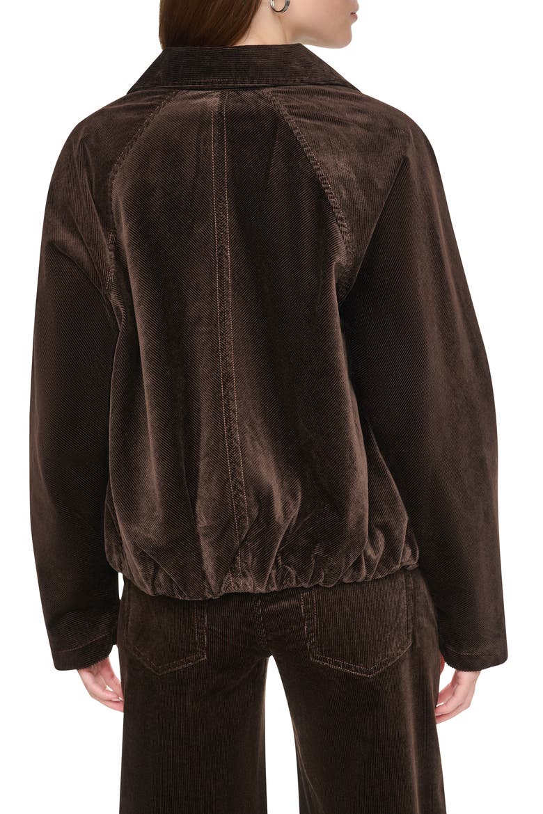 Corduroy Raglan Sleeve Bubble Jacket, Alternate, color, ESPRESSO