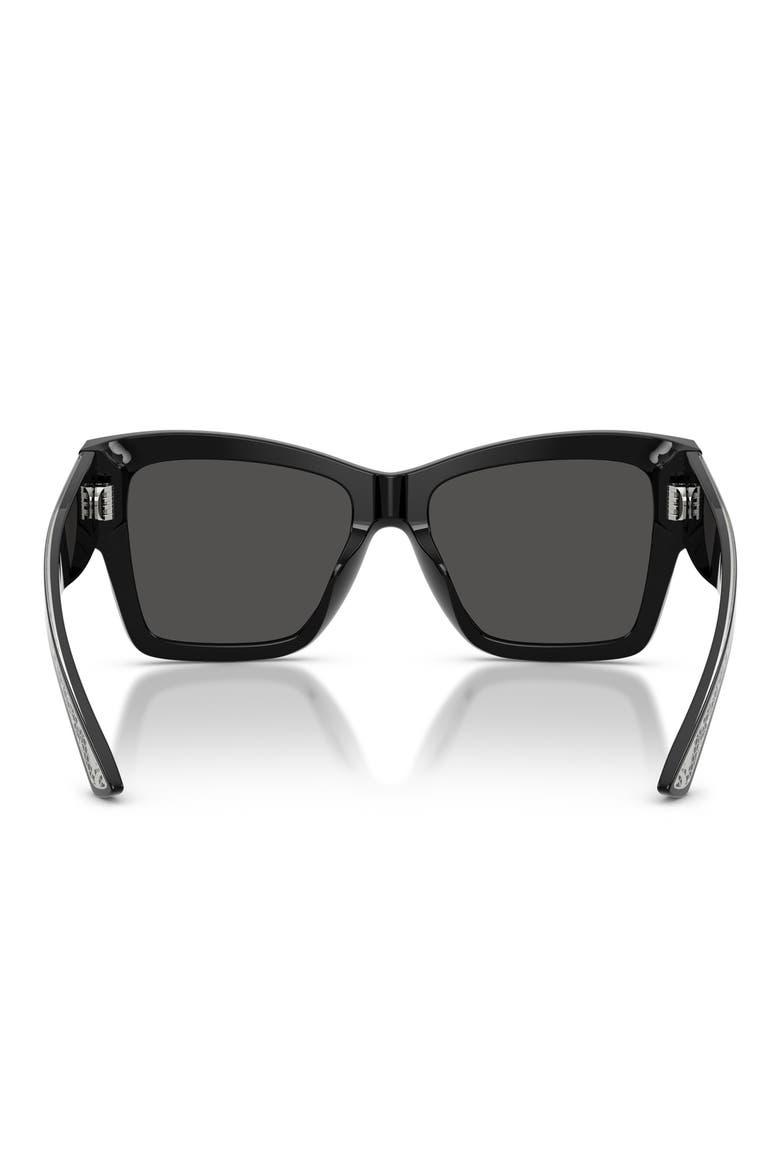 55mm Square Sunglasses, Alternate, color, BLACK / DARK GREY