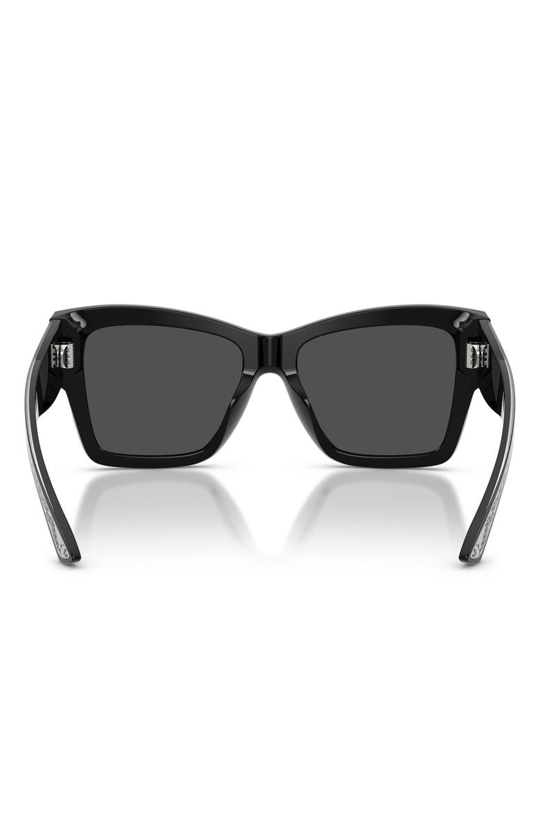 Dolce&Gabbana 55mm Square Sunglasses, Alternate, color, Black / Dark Grey