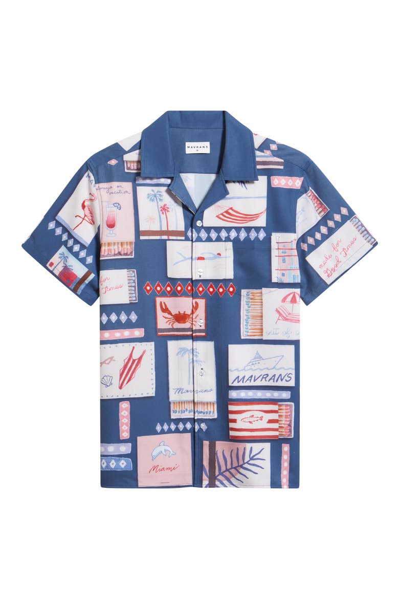 Match Box Graphic Camp Shirt, Alternate, color, BLUE