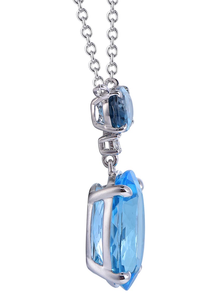 Swiss Blue & London Blue Topaz Necklace with Diamonds, Alternate, color, Swiss Blue & London Blue