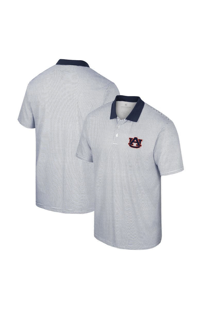 COLOSSEUM Men's Colosseum White/Navy Auburn Tigers Print Stripe Polo, Main, color, White