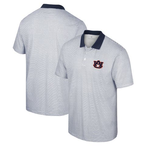 Men's Colosseum White/Navy Auburn Tigers Print Stripe Polo
