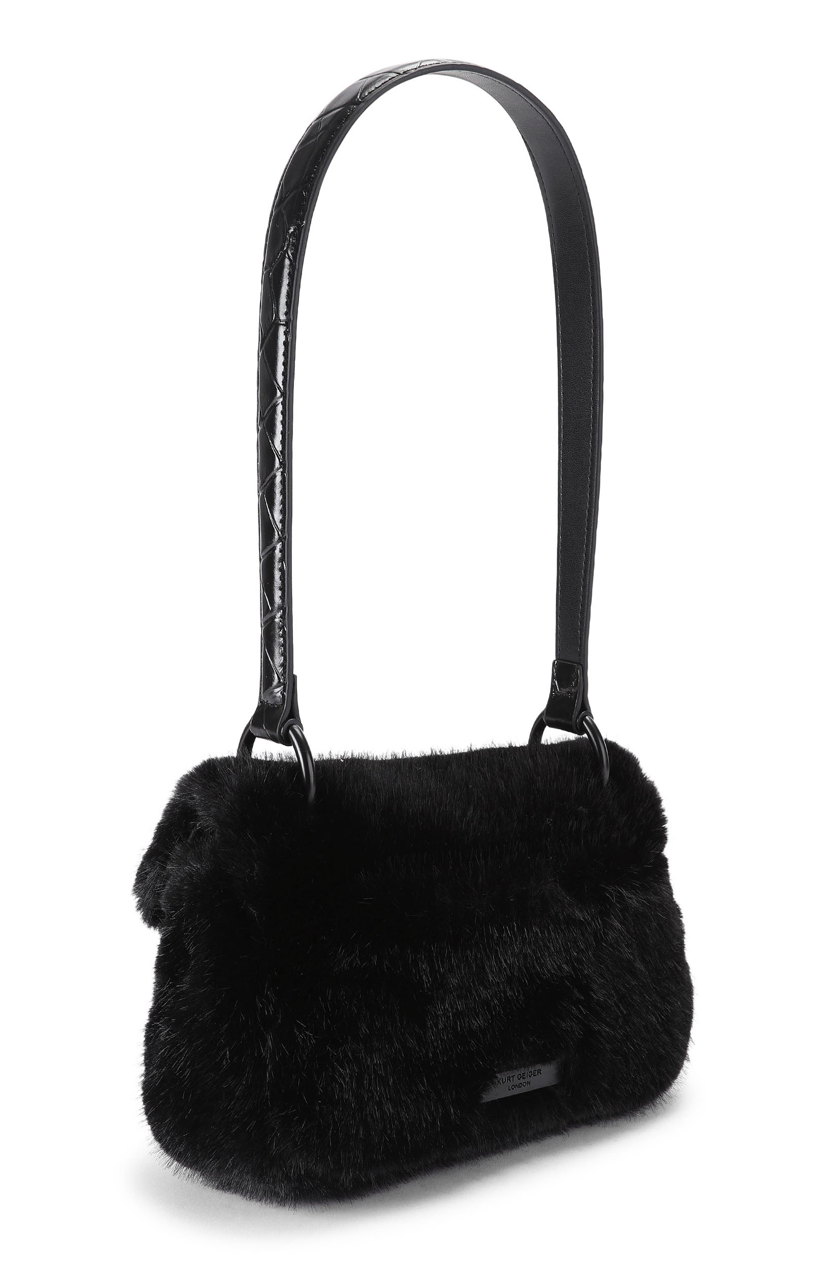 Mini Pimlico Faux Fur Shoulder Bag, Alternate, color, BLACK OTHERS