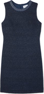 ST. JOHN Mixed Media Tweed Dress