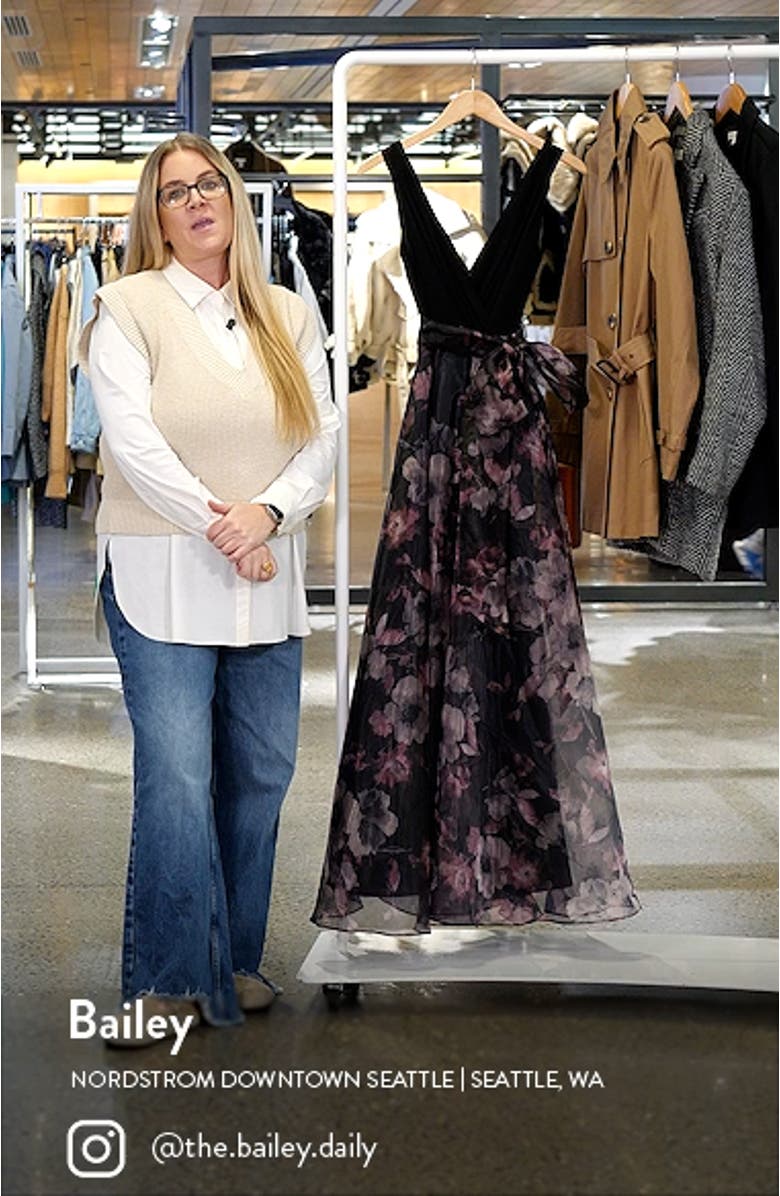 Sleeveless Faux Wrap Ballgown, sales video thumbnail