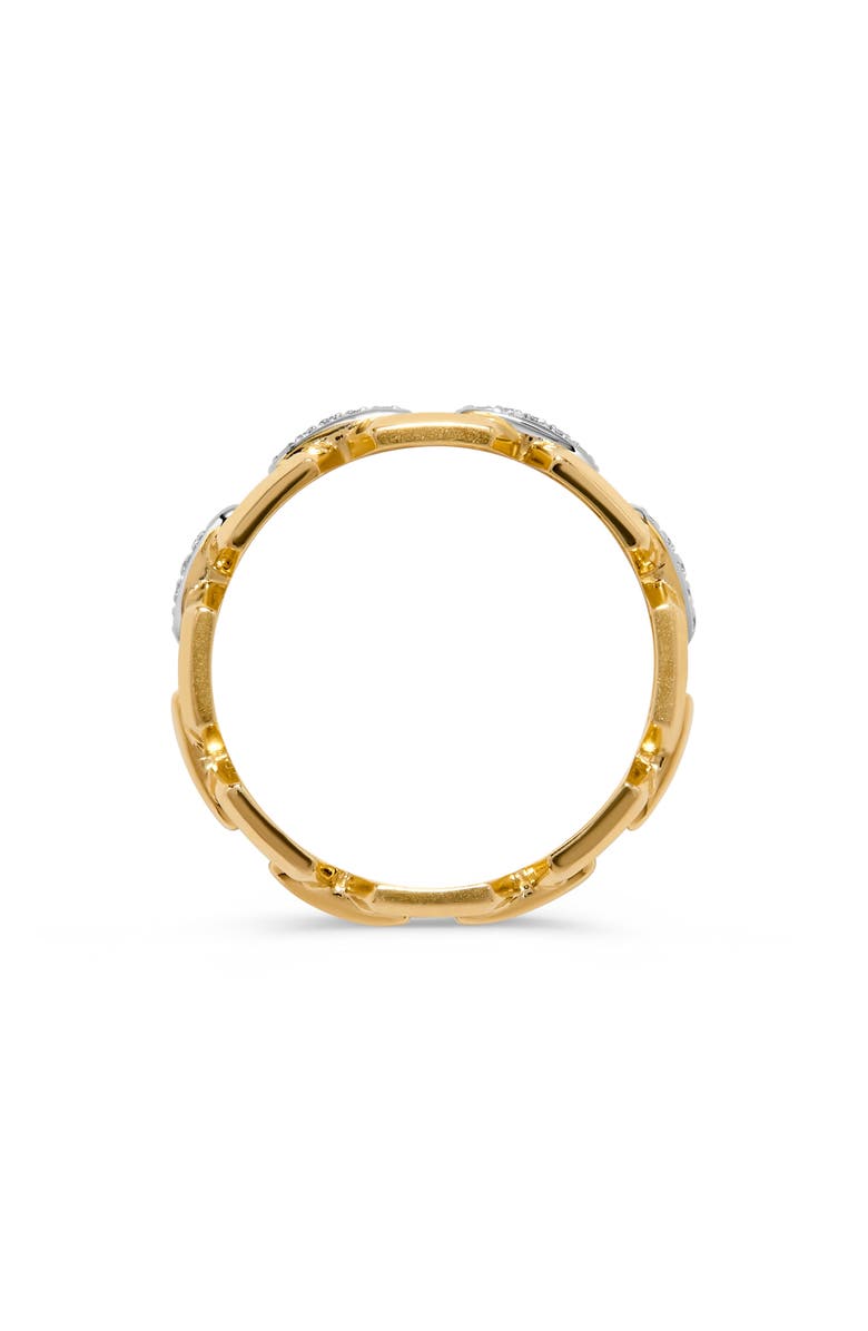 H.J. Namdar 14K Gold Pavé Diamond Link Chain Ring, Alternate, color, Yellow Gold