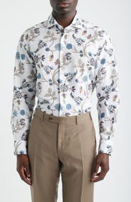 1863 by Eterna Soft Luxury Modern Fit Print Non-Iron Dress Shirt