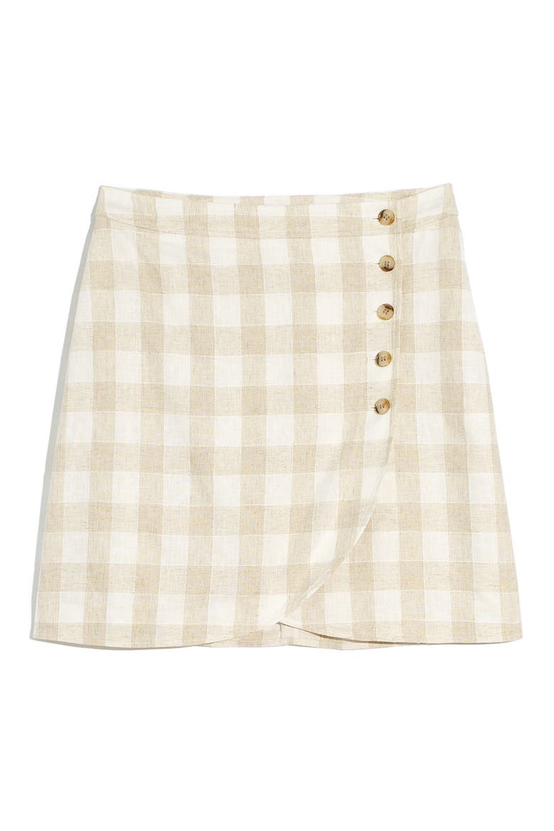 Tulip Hem Miniskirt, Main, color, NATURAL LINEN YD
