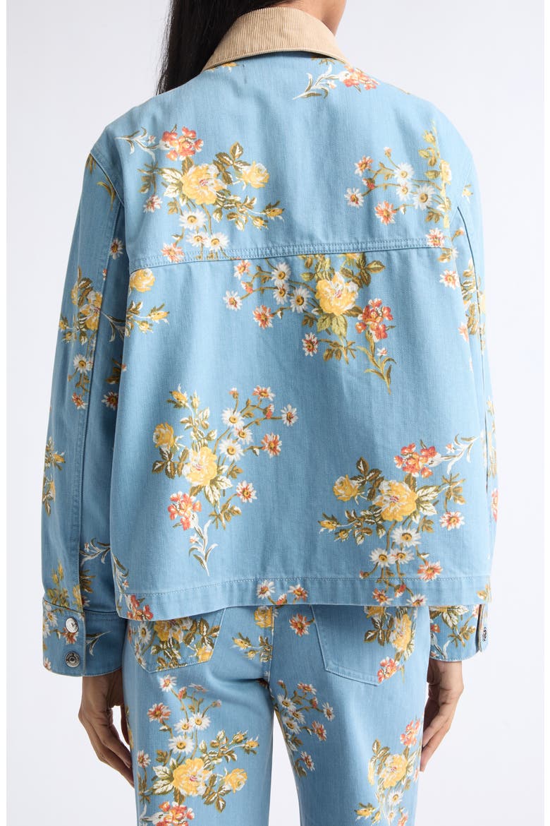 Leighton Floral Print Denim Jacket, Alternate, color, GARDEN BOUQUET