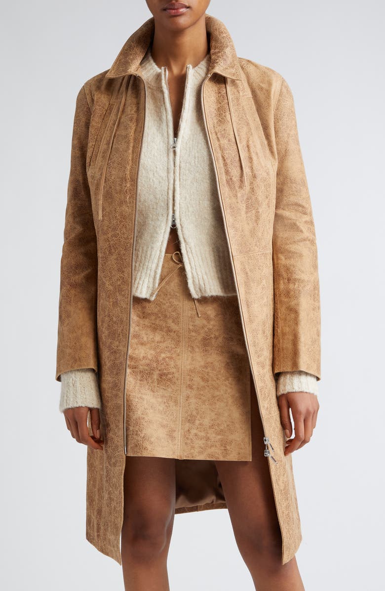Paloma Wool Ginevra Lambskin Leather Coat, Main, color, 