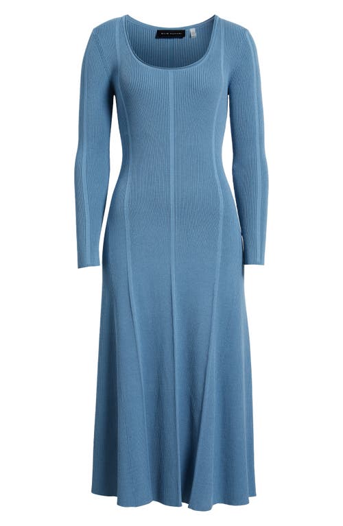 Elie Tahari The Skye Long Sleeve A-line Dress In Blue