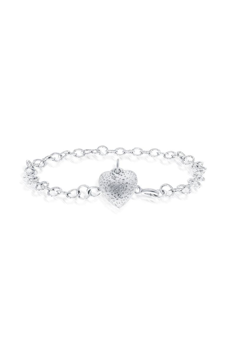 Donatello Gian Diamond Cut Heart Bracelet, Main, color, Silver