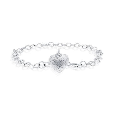 Diamond Cut Heart Bracelet