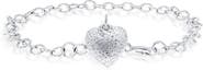 Donatello Gian Diamond Cut Heart Bracelet
