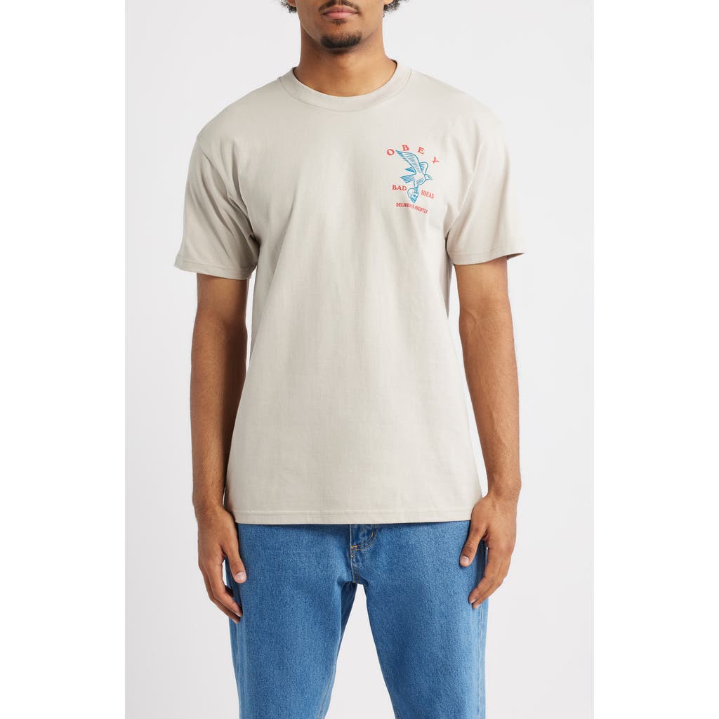 Obey Bad Ideas Eagle Graphic T-shirt In White