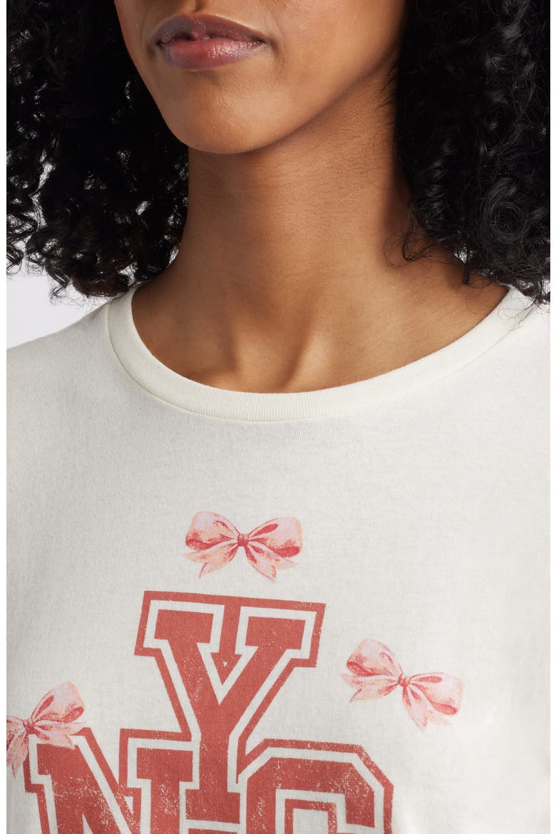 NYC Bows Cotton Graphic T-Shirt, Alternate, color, MARSHMALLOW