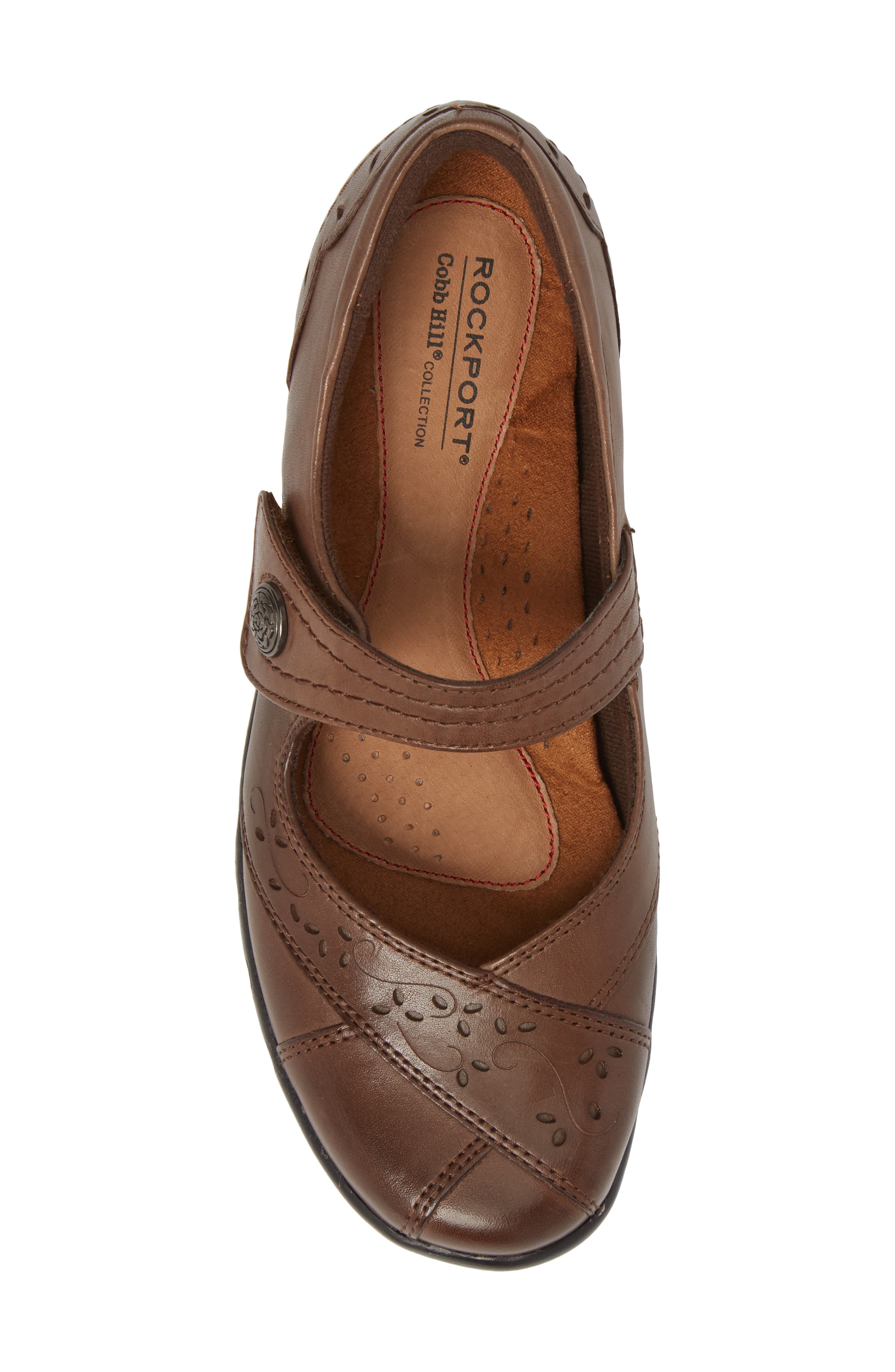 Rockport Cobb Hill 
Petra
 Mary Jane Flat, Alternate, color, Brown Leather