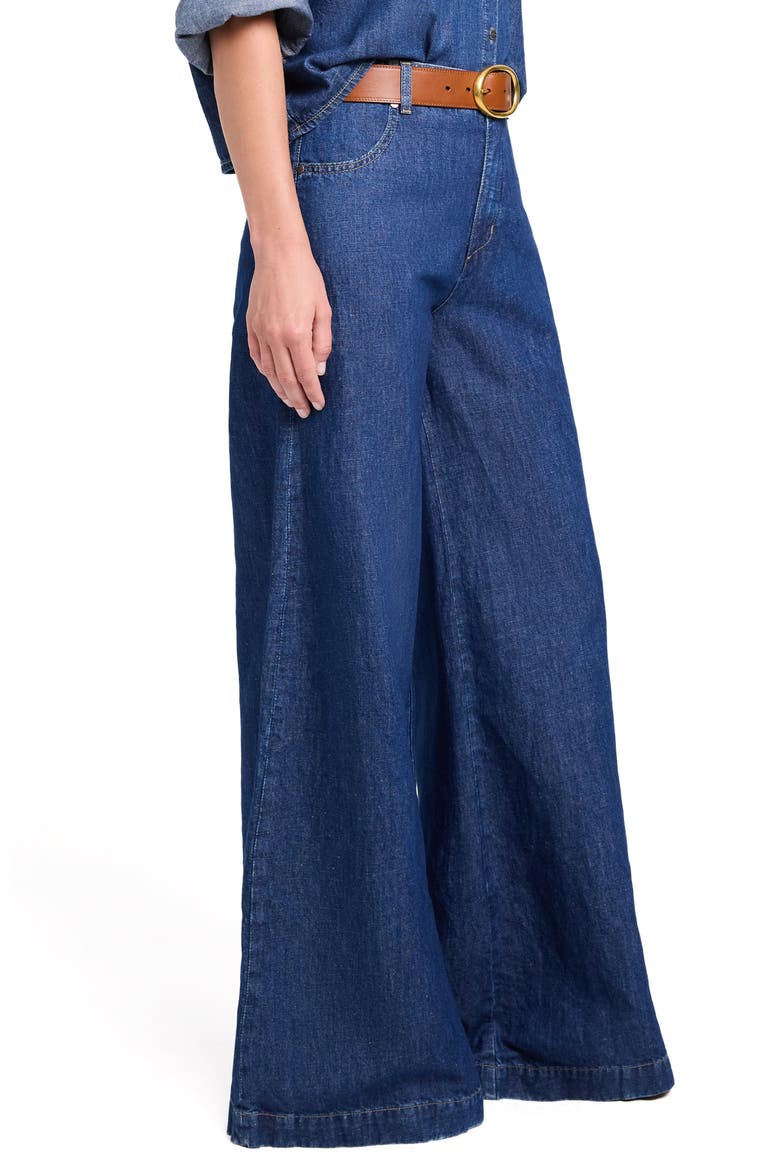 Dillon Mid Rise Wide Leg Jeans, Alternate, color, DARK STONE