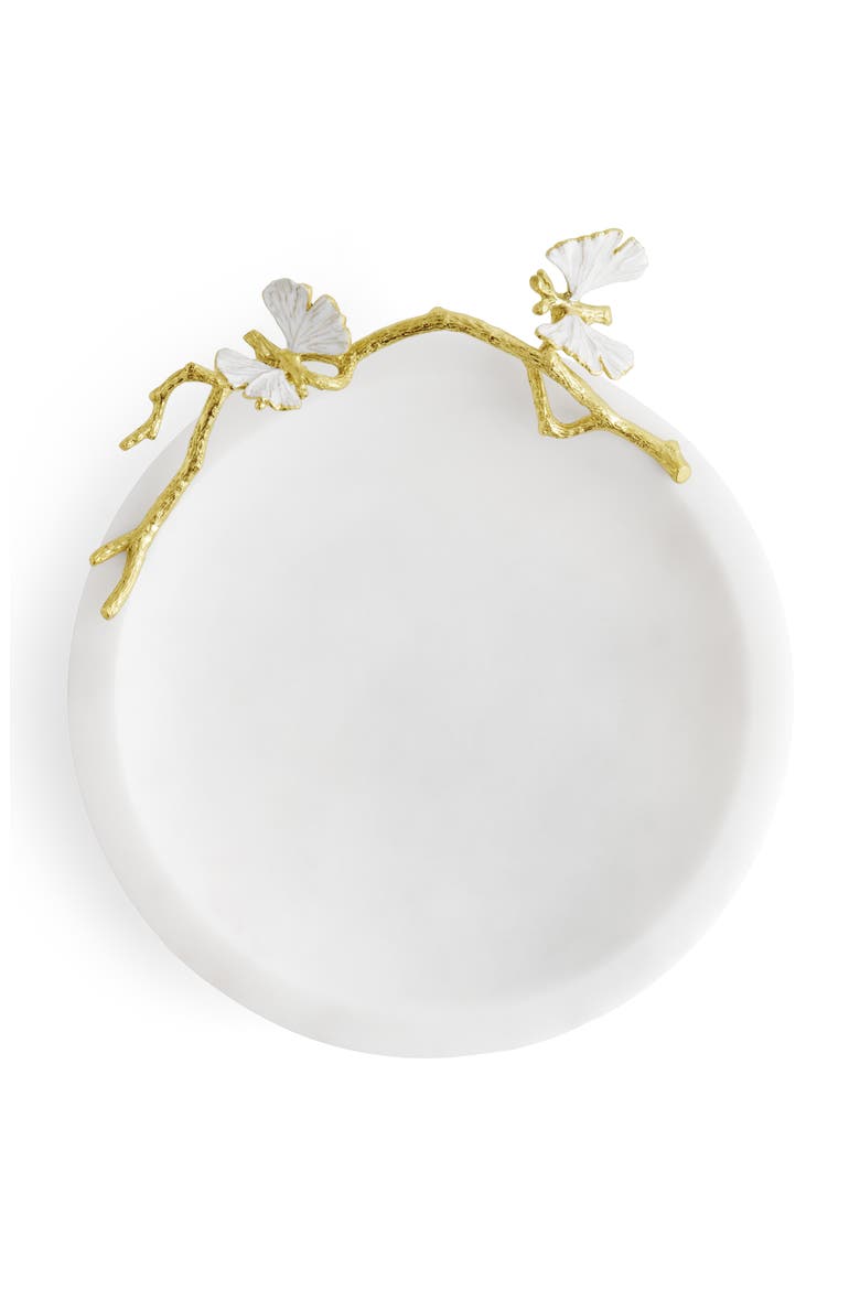 Butterfly Ginkgo Trinket Tray, Alternate, color, WHITE