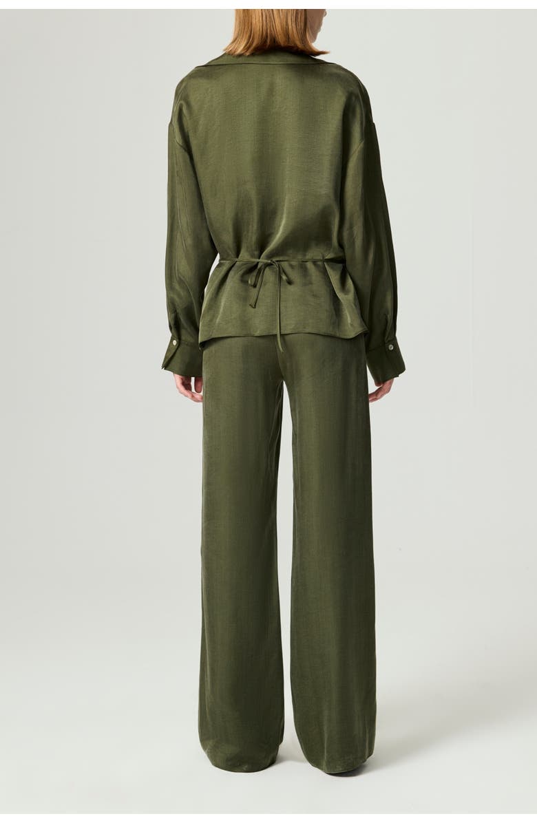 Nocturne Fluid Tailored Wide-Leg Pants, Alternate, color, Dark Green