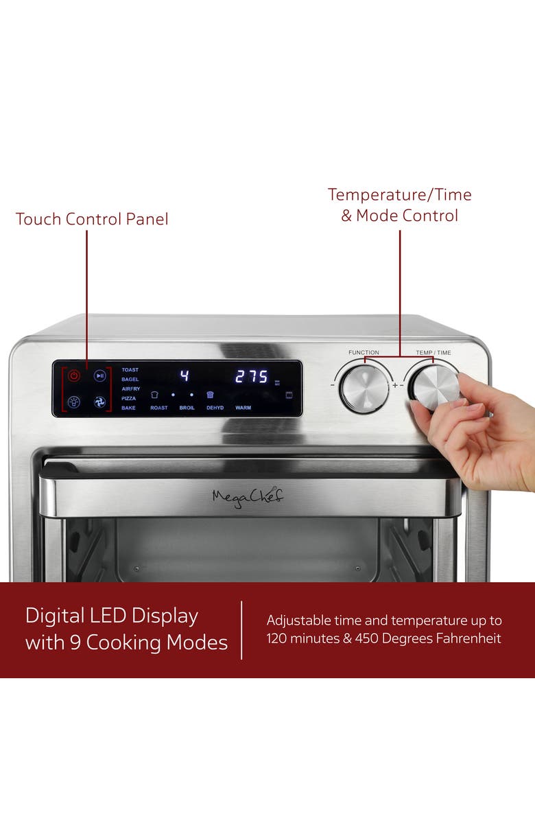 Megachef Digital Electric Multi-Function Air Fryer and Counter Top Oven, Alternate, color, Grey